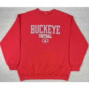 Vintage Ohio State Buckeyes Sweatshirt Mens XL Red NCAA Football Crewneck Soft